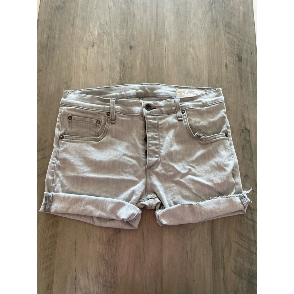 Rag & Bone Jean Skinny Leg Womens 34 Cotton High Rise Denim Shorts Aged Gray